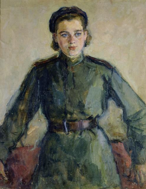 Хазанов М.Т. Девушка-боец. 1940-е Хазанов М.Т. Девушка-боец. 1940-е